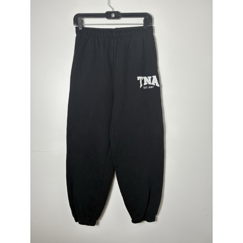 Aritzia Tna Sweatcozy Fleece Mega Fit Pull On Joggers XS Black Logo Lounge
